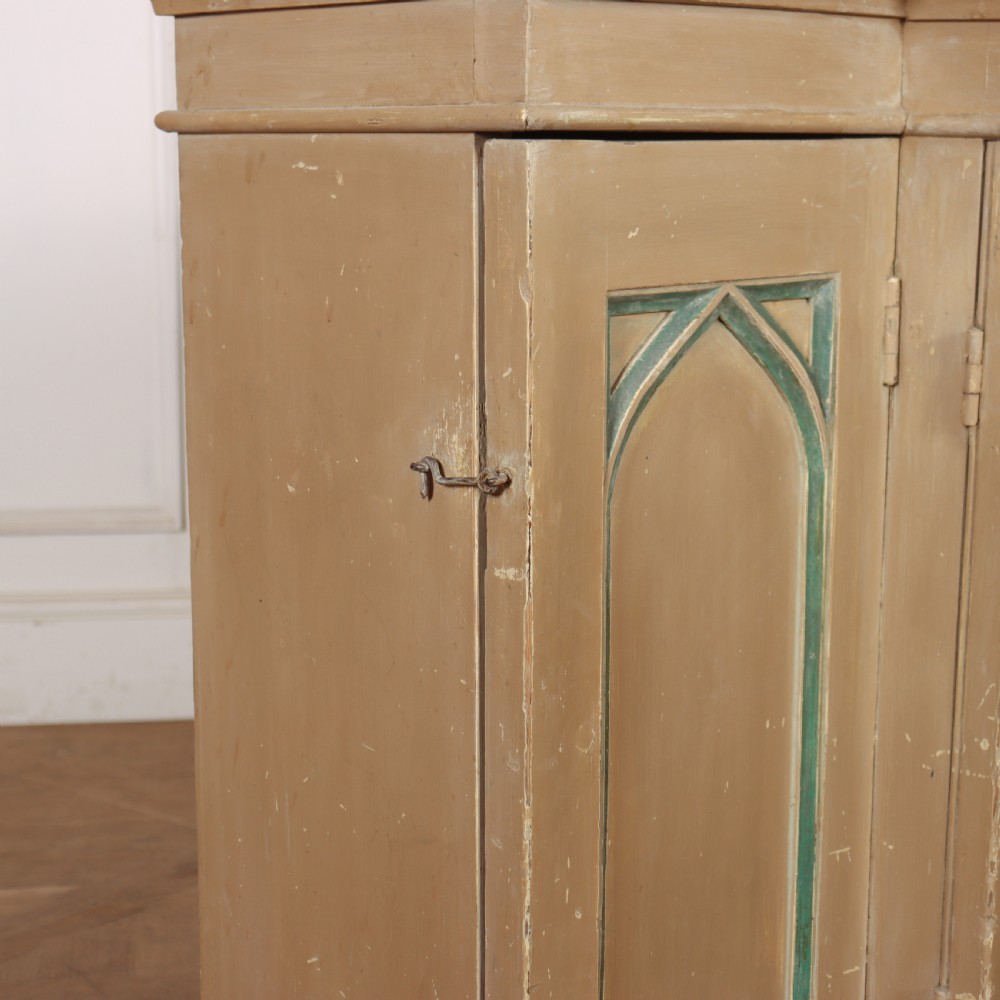 19th Century English Breakfront Gothic Sideboard View IX