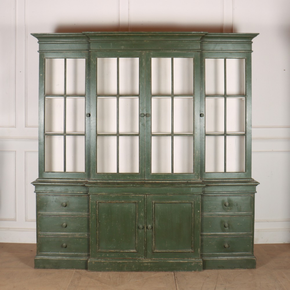 Painted Pine Breakfront Kitchen Cabinet