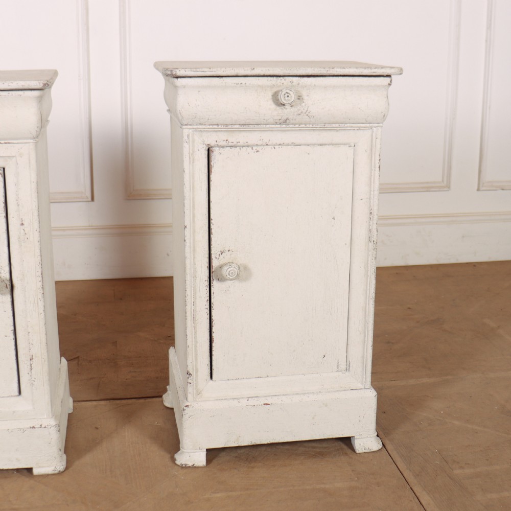 Pair of French Painted Bedside Cupboards View III