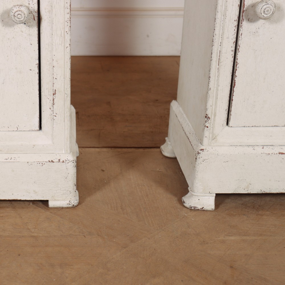 Pair of French Painted Bedside Cupboards View V