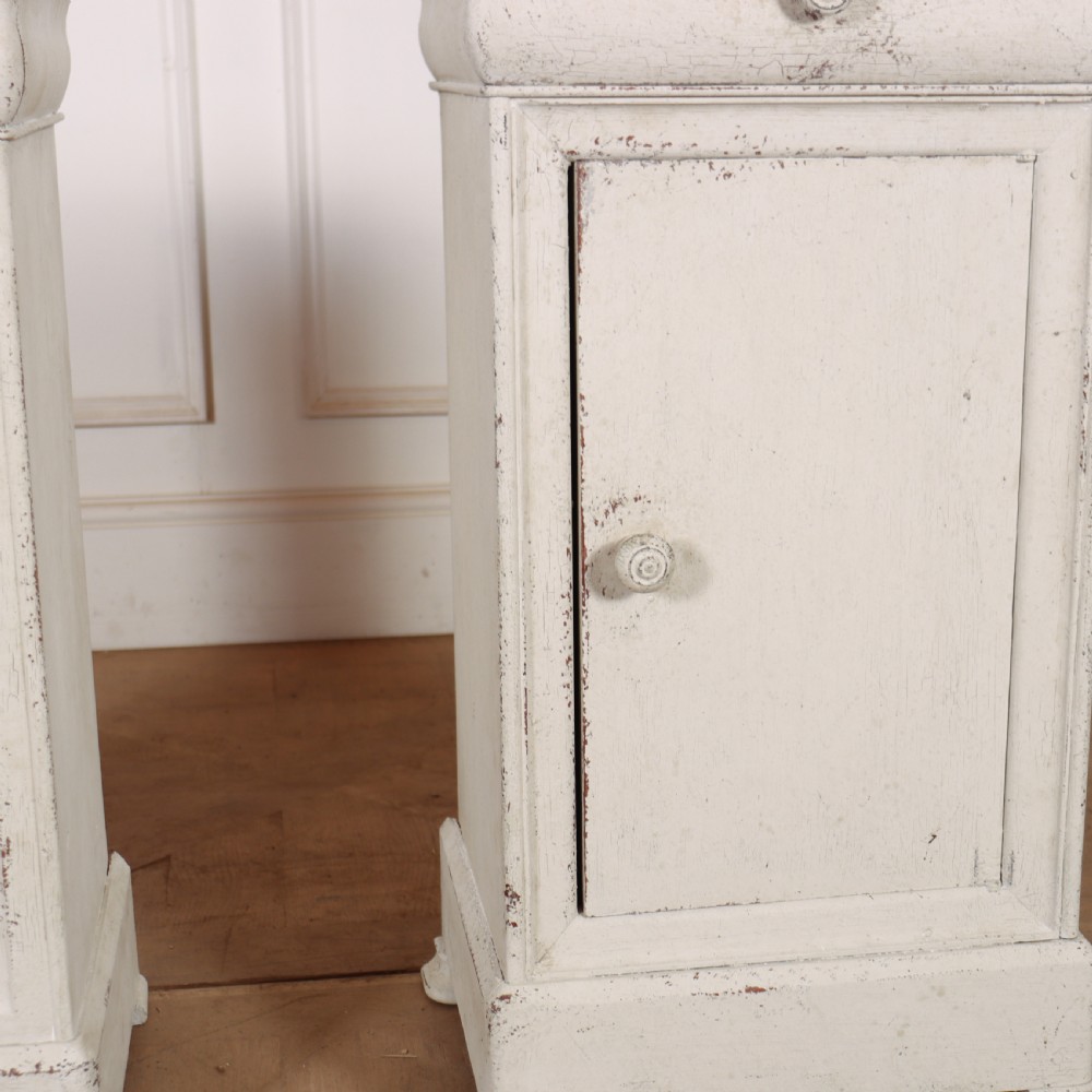 Pair of French Painted Bedside Cupboards View VII