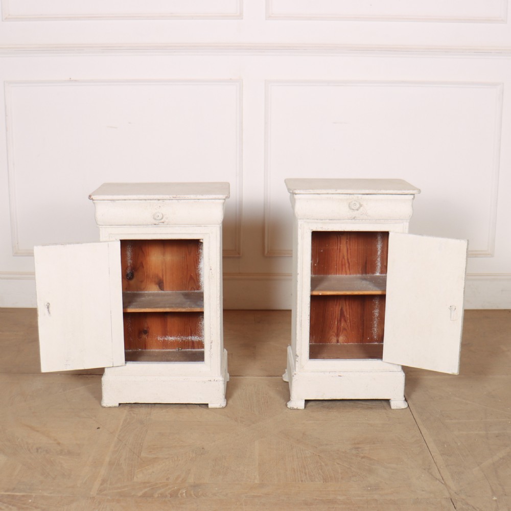 Pair of French Painted Bedside Cupboards View VIII