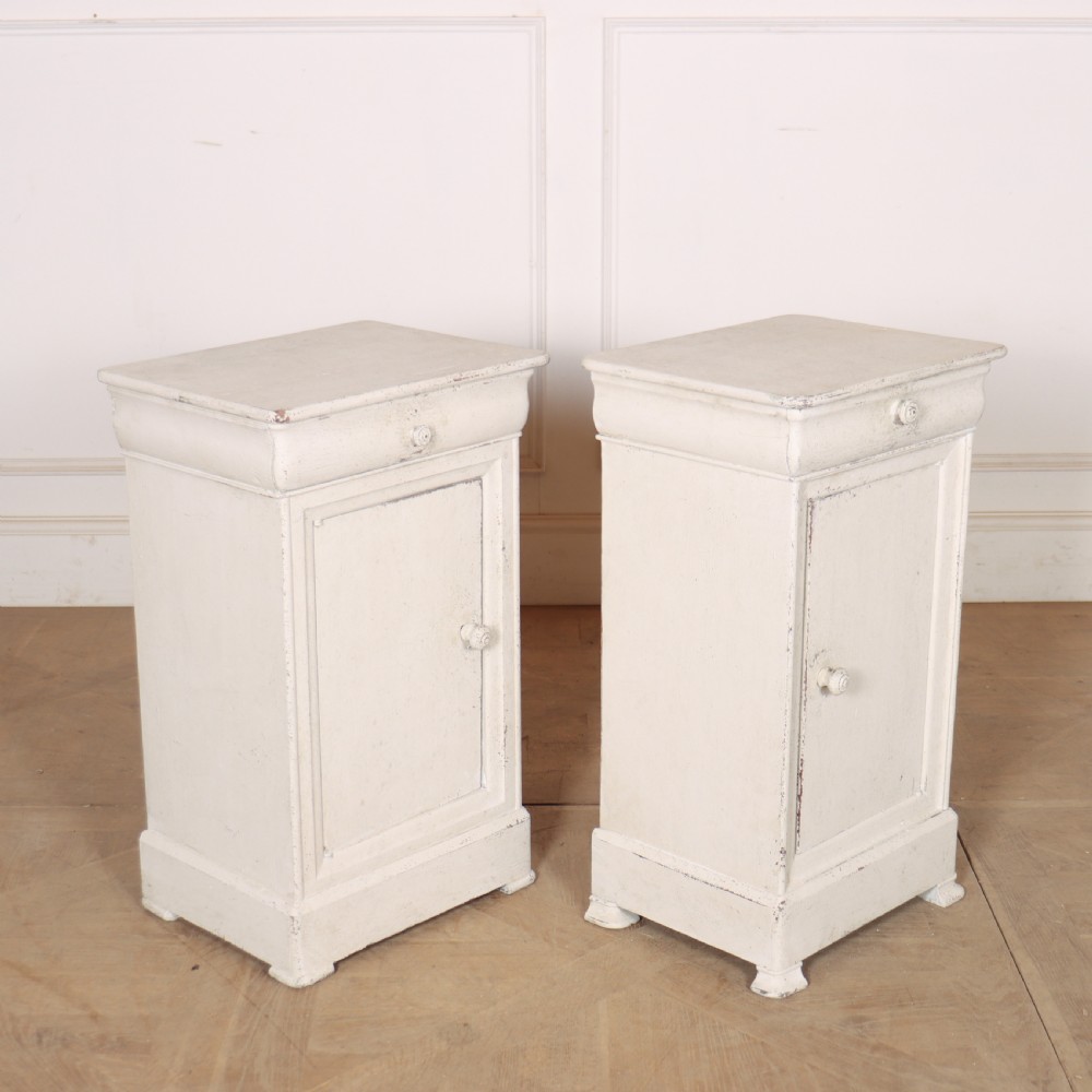 Pair of French Painted Bedside Cupboards View IX