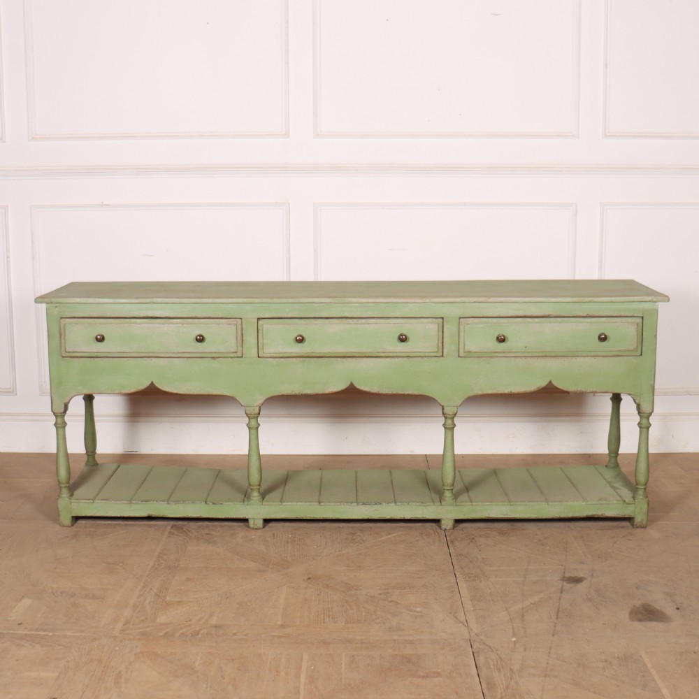 English Painted Potboard Dresser Base View II