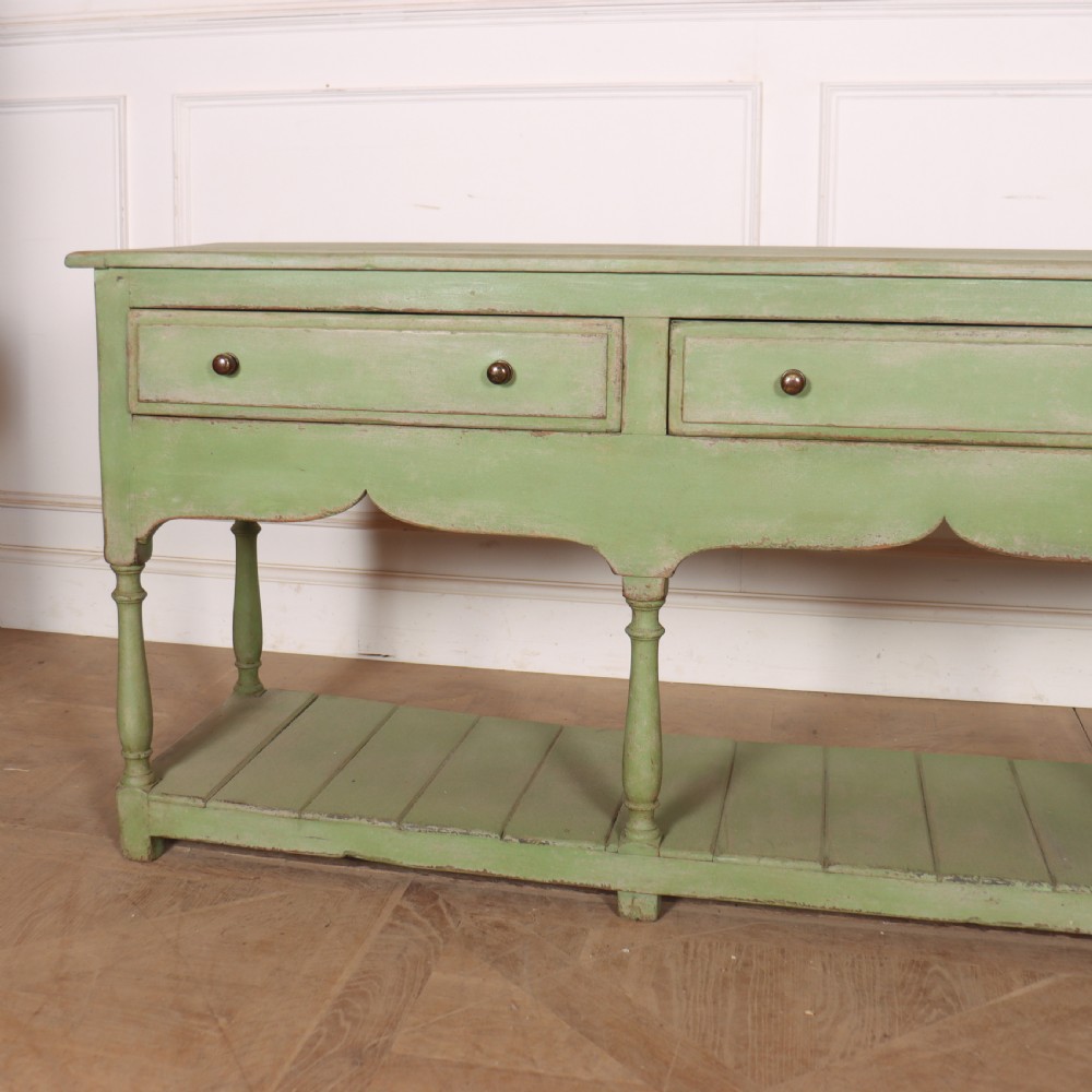 English Painted Potboard Dresser Base View III