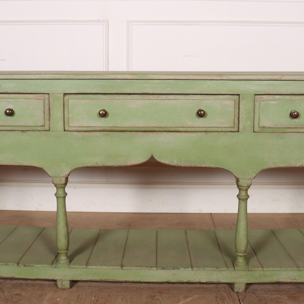 English Painted Potboard Dresser Base View V