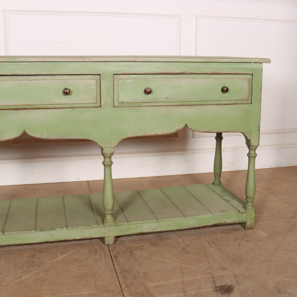 English Painted Potboard Dresser Base View VI