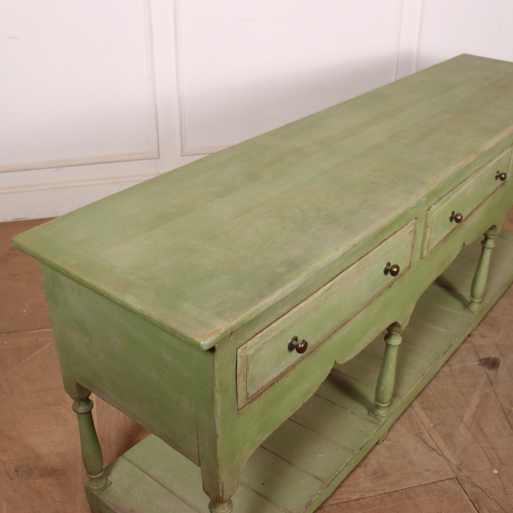 English Painted Potboard Dresser Base View X