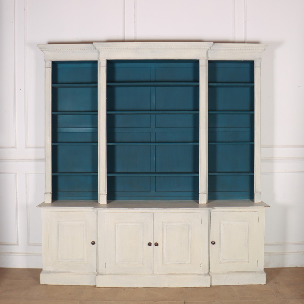 English Breakfront Library Bookcase View V
