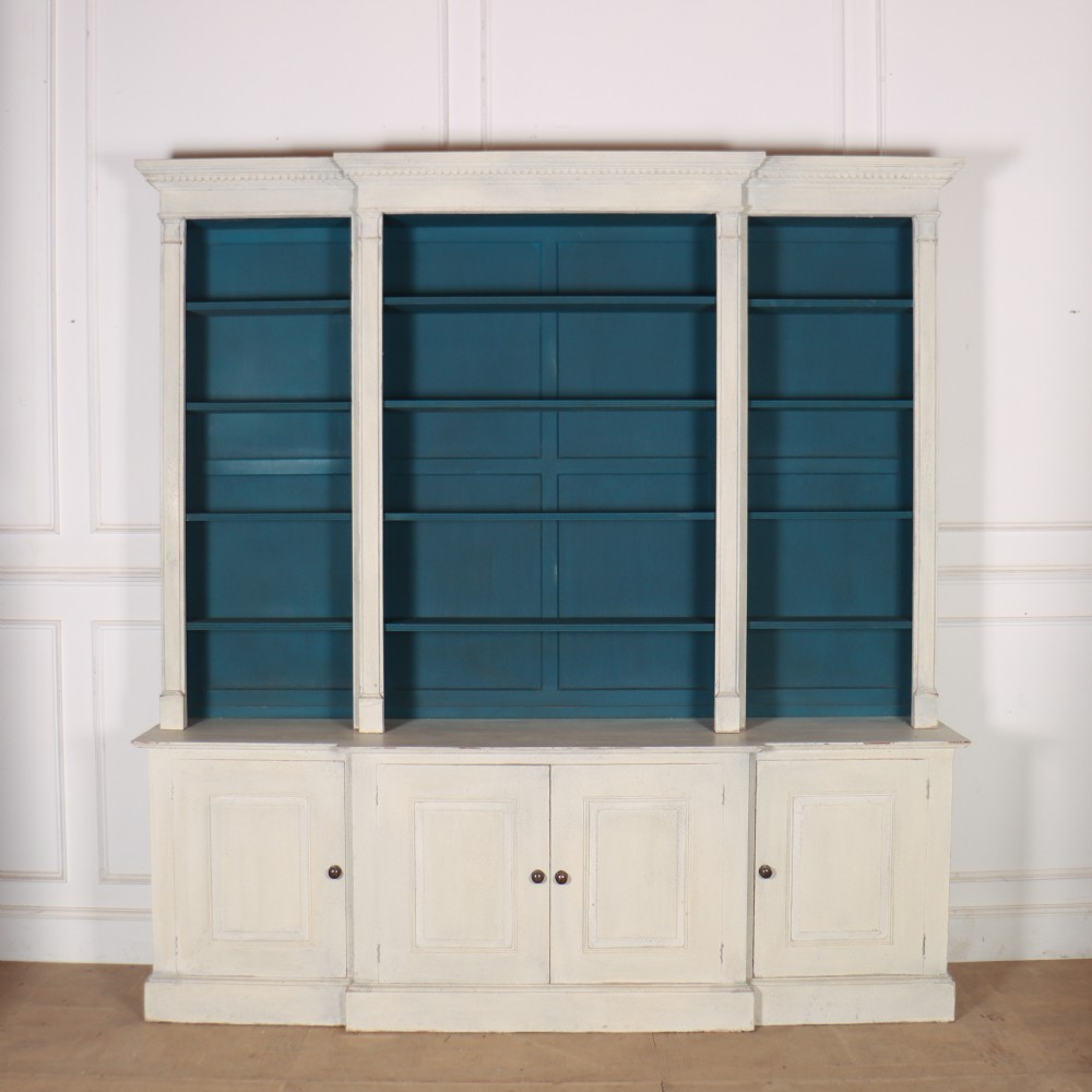 English Breakfront Library Bookcase