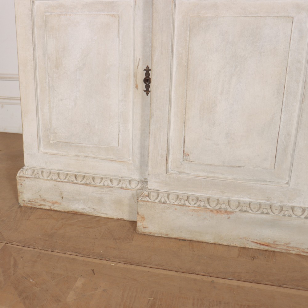 English Painted Breakfront Bookcase View II