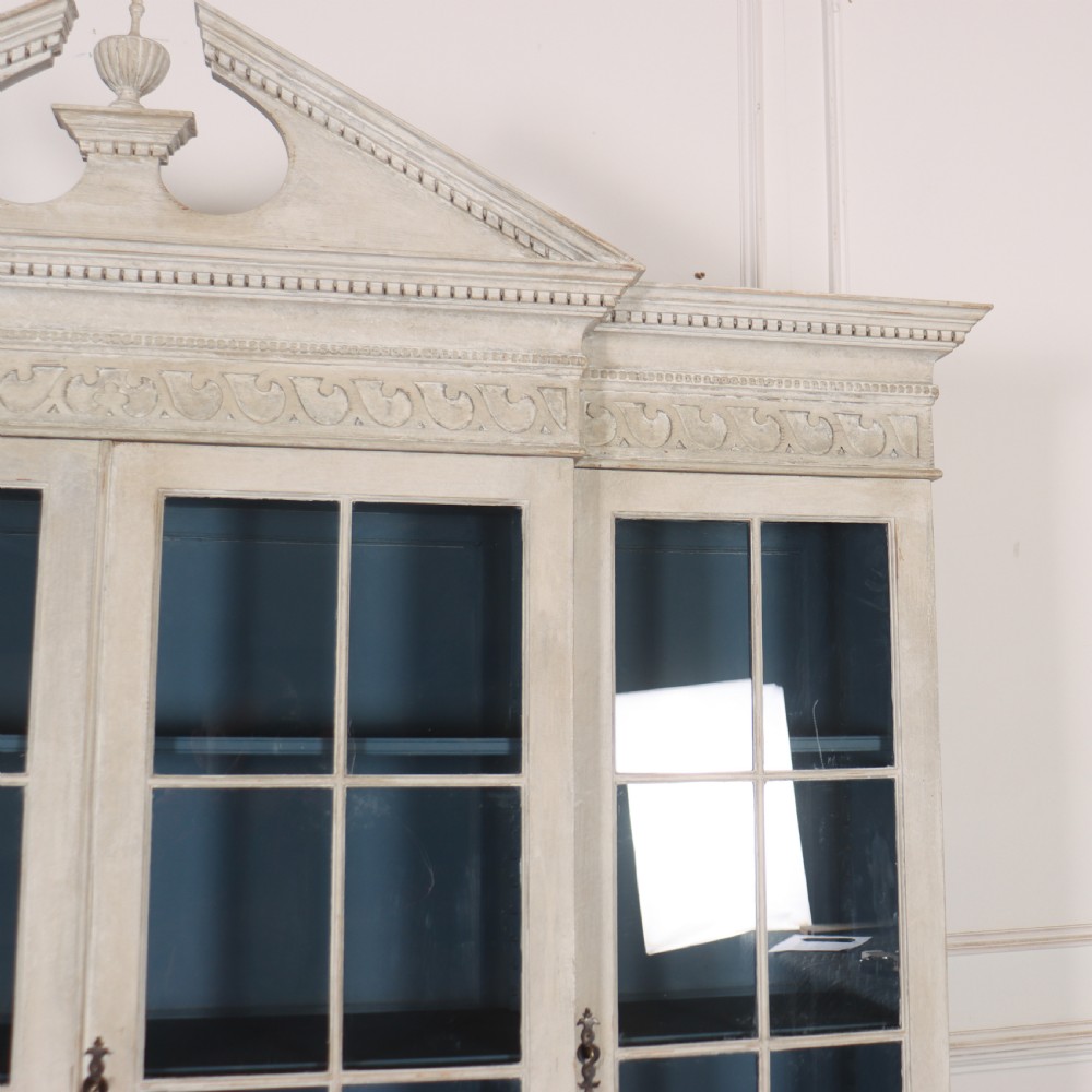 English Painted Breakfront Bookcase View IV