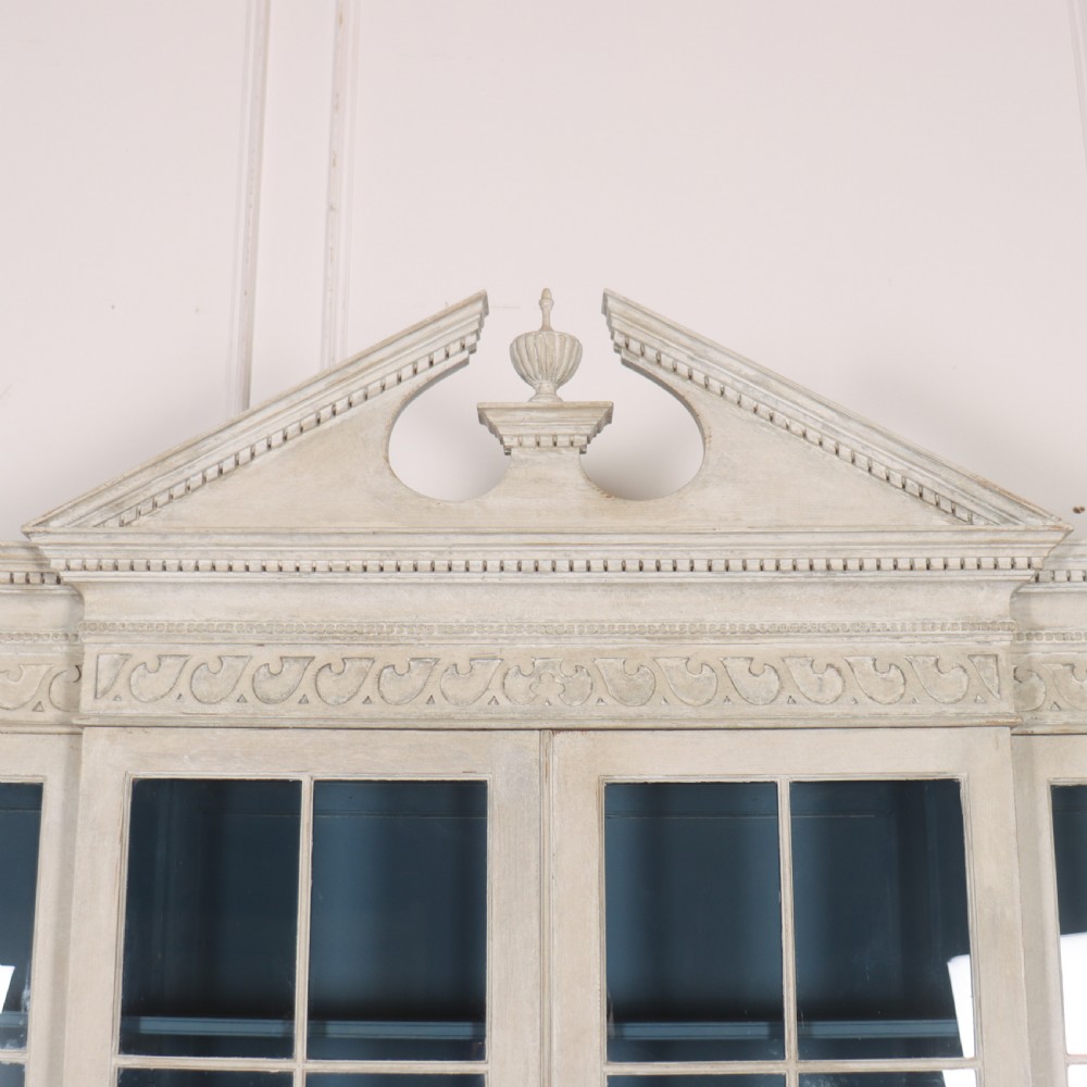 English Painted Breakfront Bookcase View VII