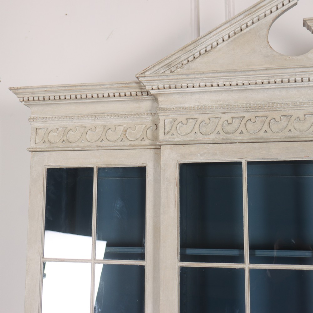 English Painted Breakfront Bookcase View VIII