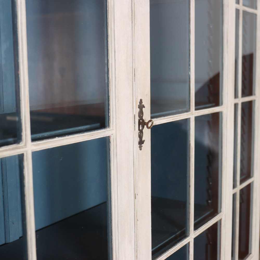 English Painted Breakfront Bookcase View IX