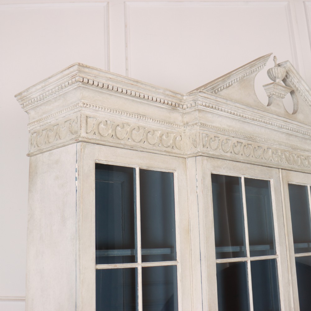 English Painted Breakfront Bookcase View XI