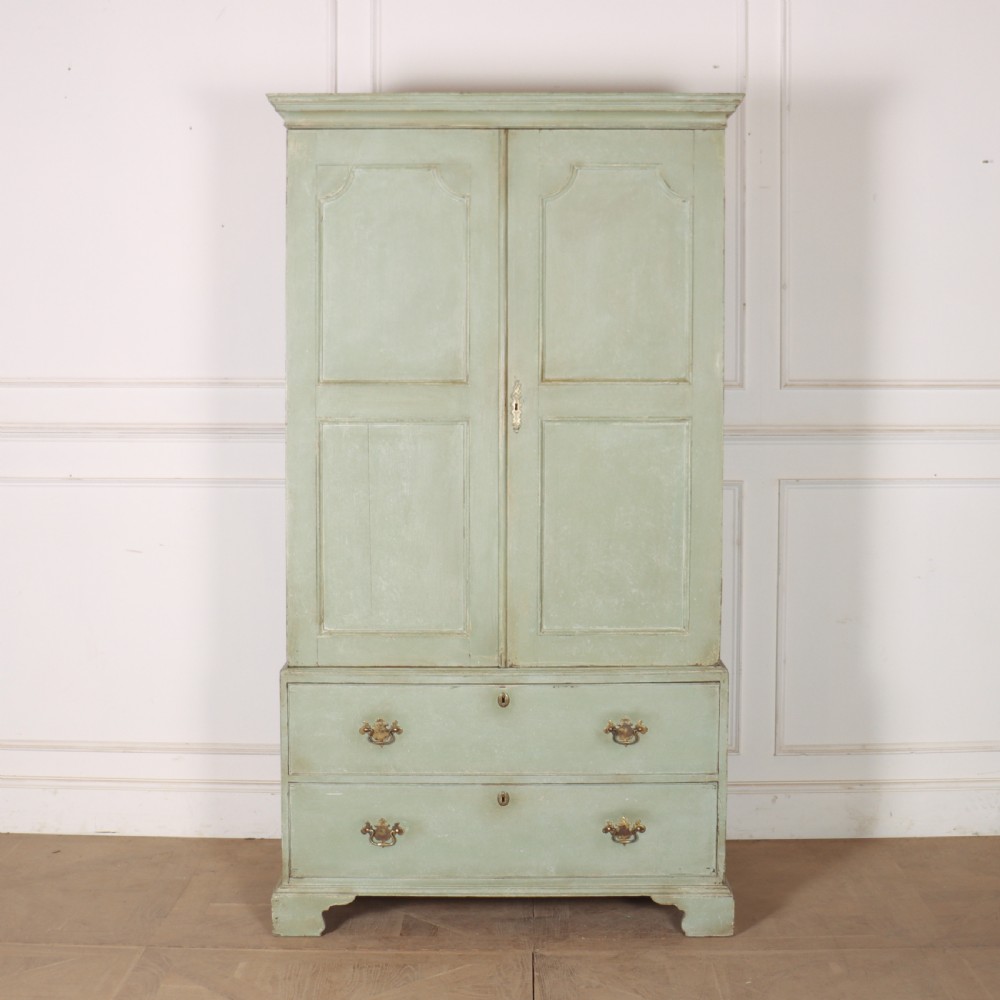 English Painted Linen Cupboard