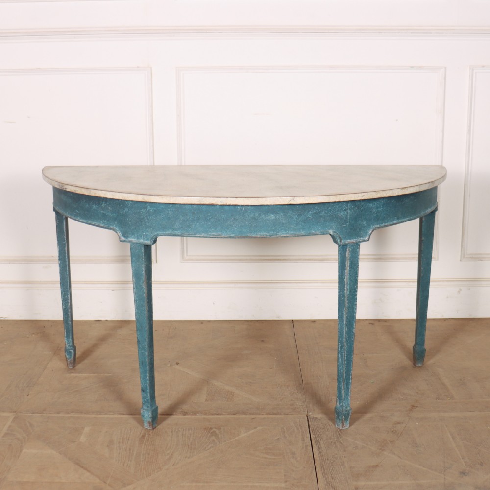 Painted Demi-Lune Console Table