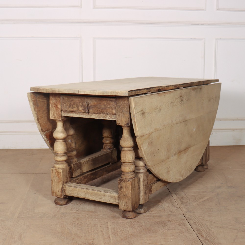 German Bleached Oak Drop Leaf Table