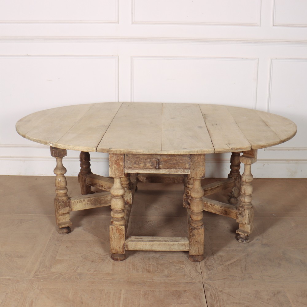 German Bleached Oak Drop Leaf Table View III