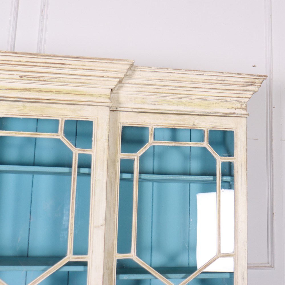 18th Century English Painted Breakfront Bookcase View III