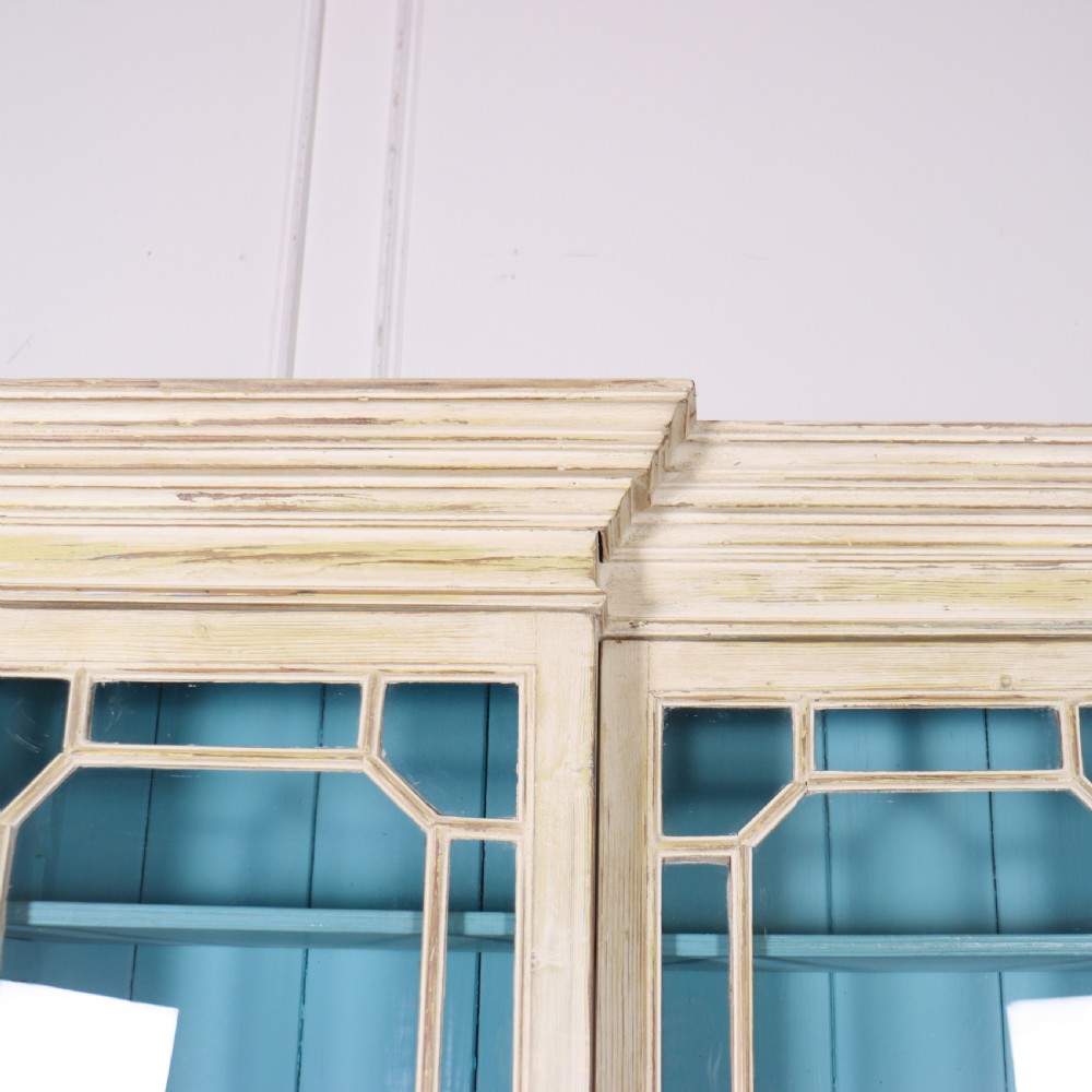18th Century English Painted Breakfront Bookcase View VI