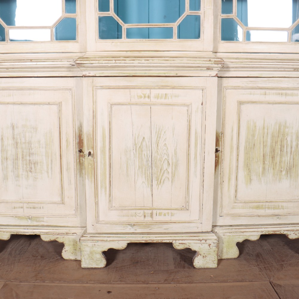 18th Century English Painted Breakfront Bookcase View XI