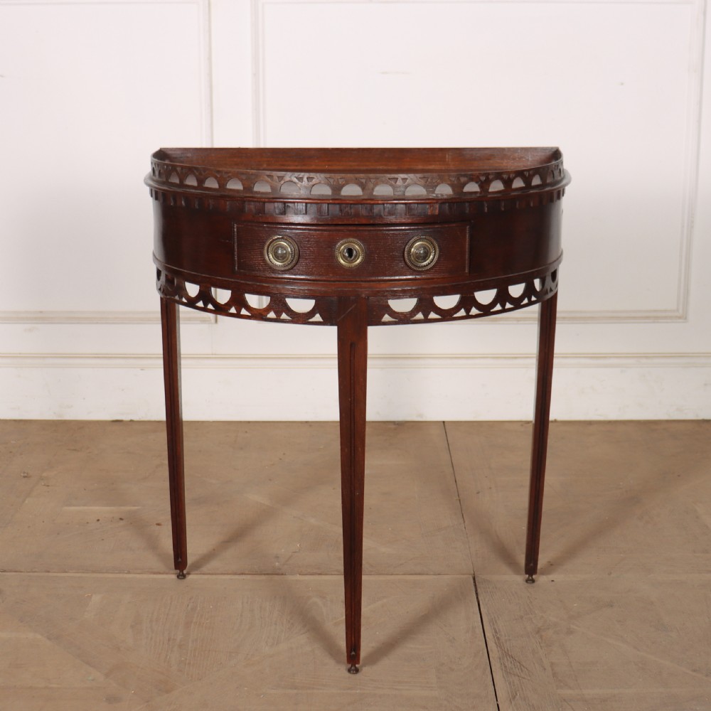 Dutch Oak Demi-lune Console Table