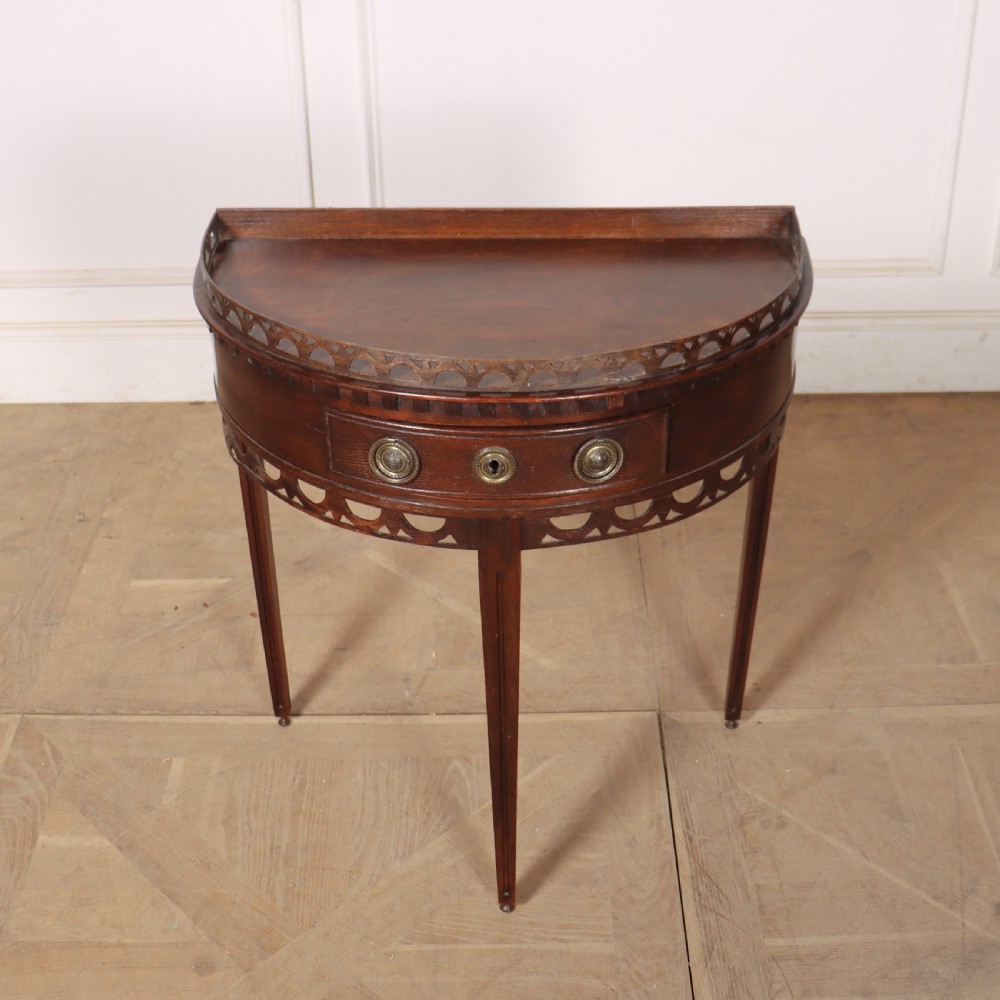 Dutch Oak Demi-lune Console Table View IV