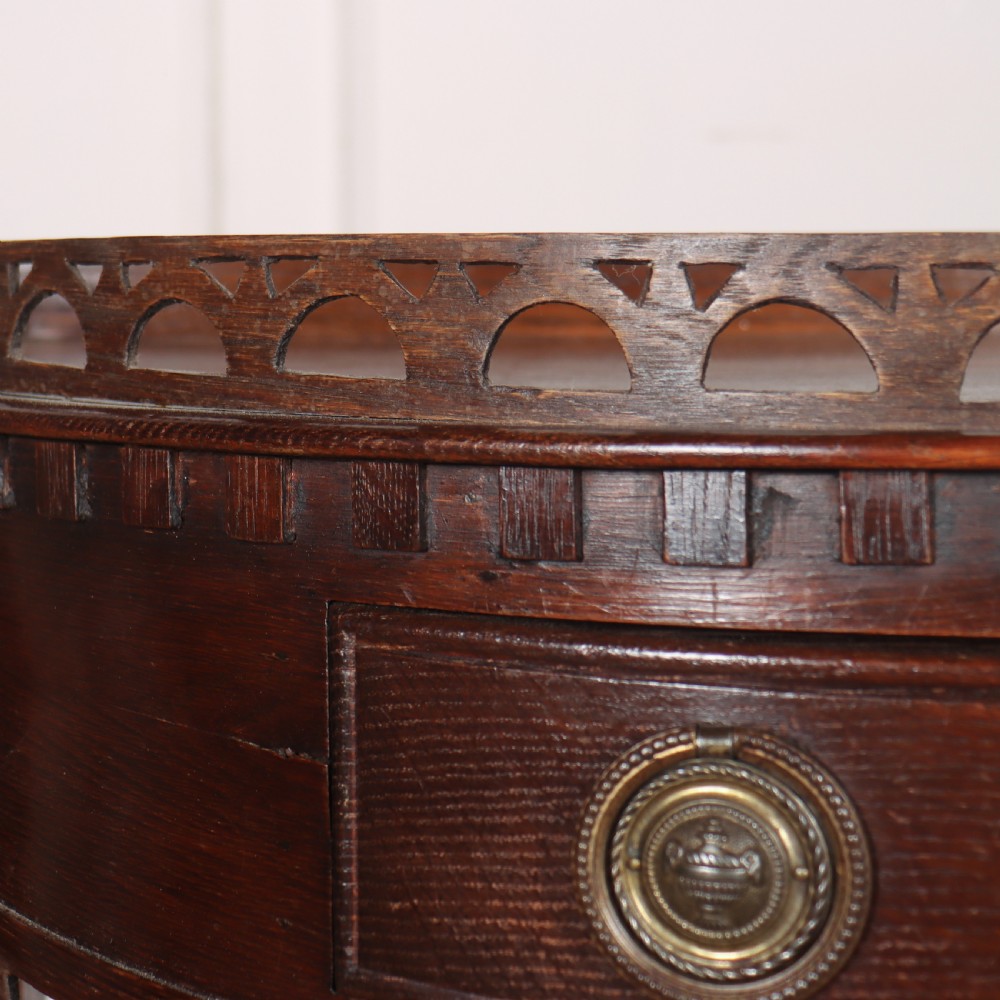 Dutch Oak Demi-lune Console Table View V