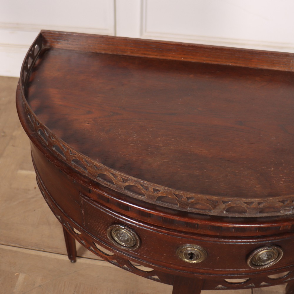 Dutch Oak Demi-lune Console Table View VII