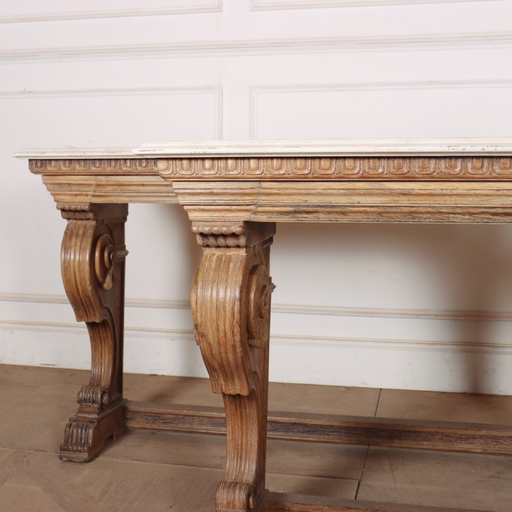 Pair of Dutch Carved Oak Console Tables View II