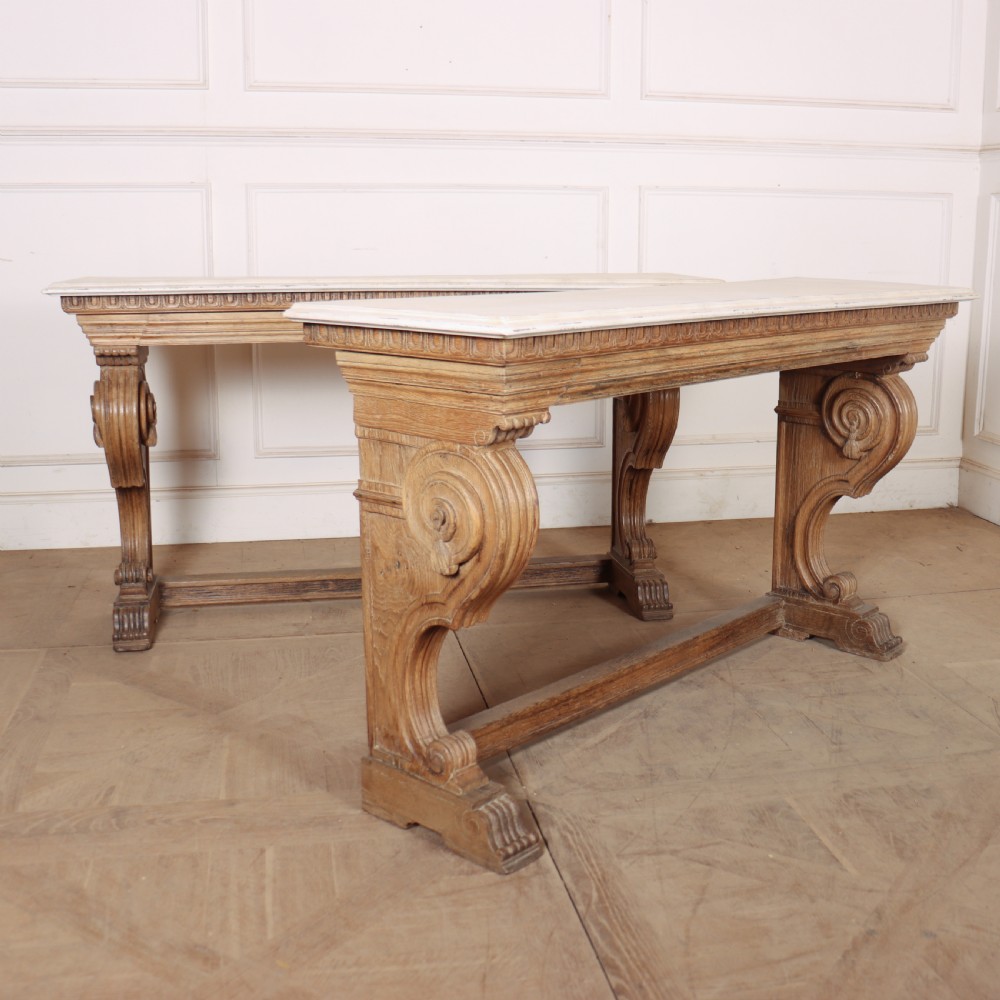 Pair of Dutch Carved Oak Console Tables View VI