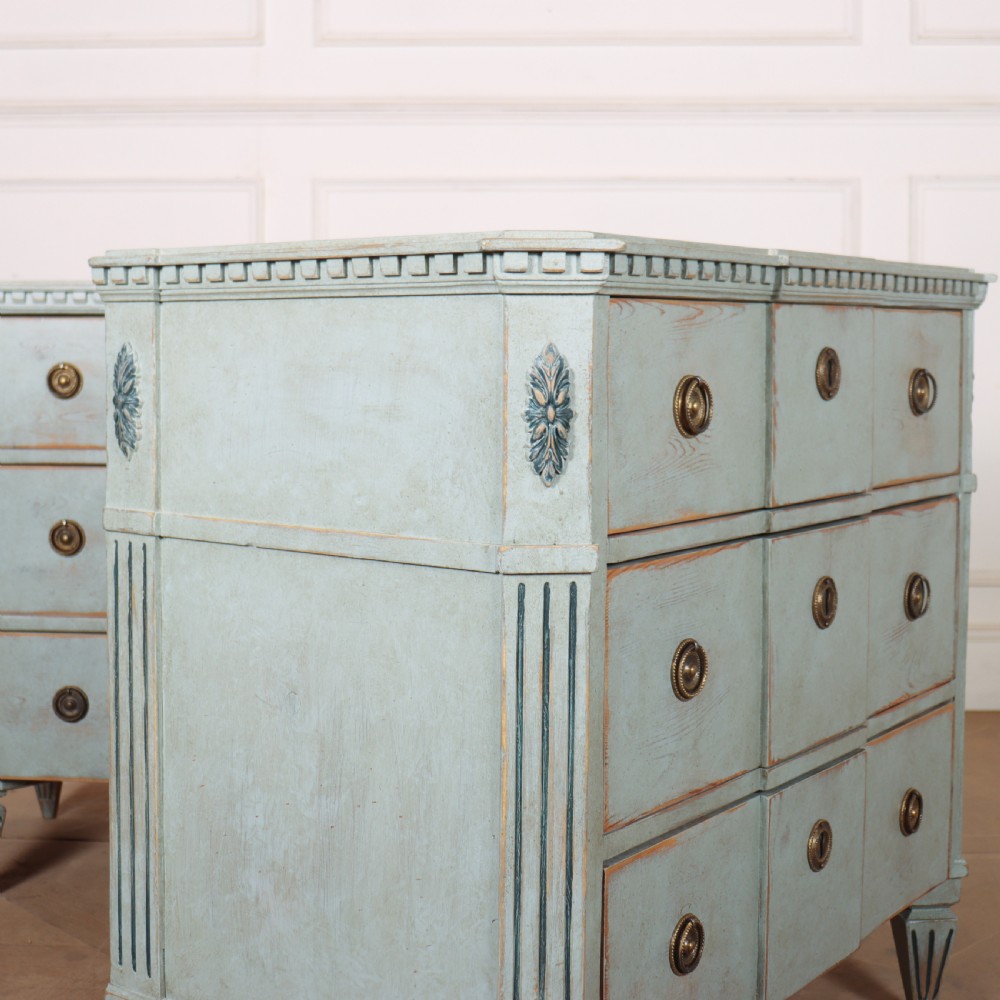 Pair of Painted Swedish Breakfront Commodes View IX