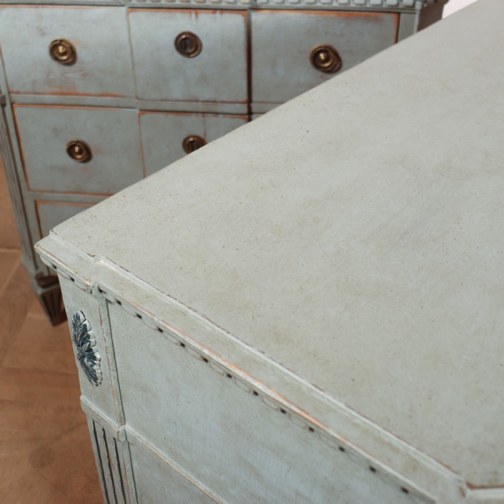 Pair of Painted Swedish Breakfront Commodes View X