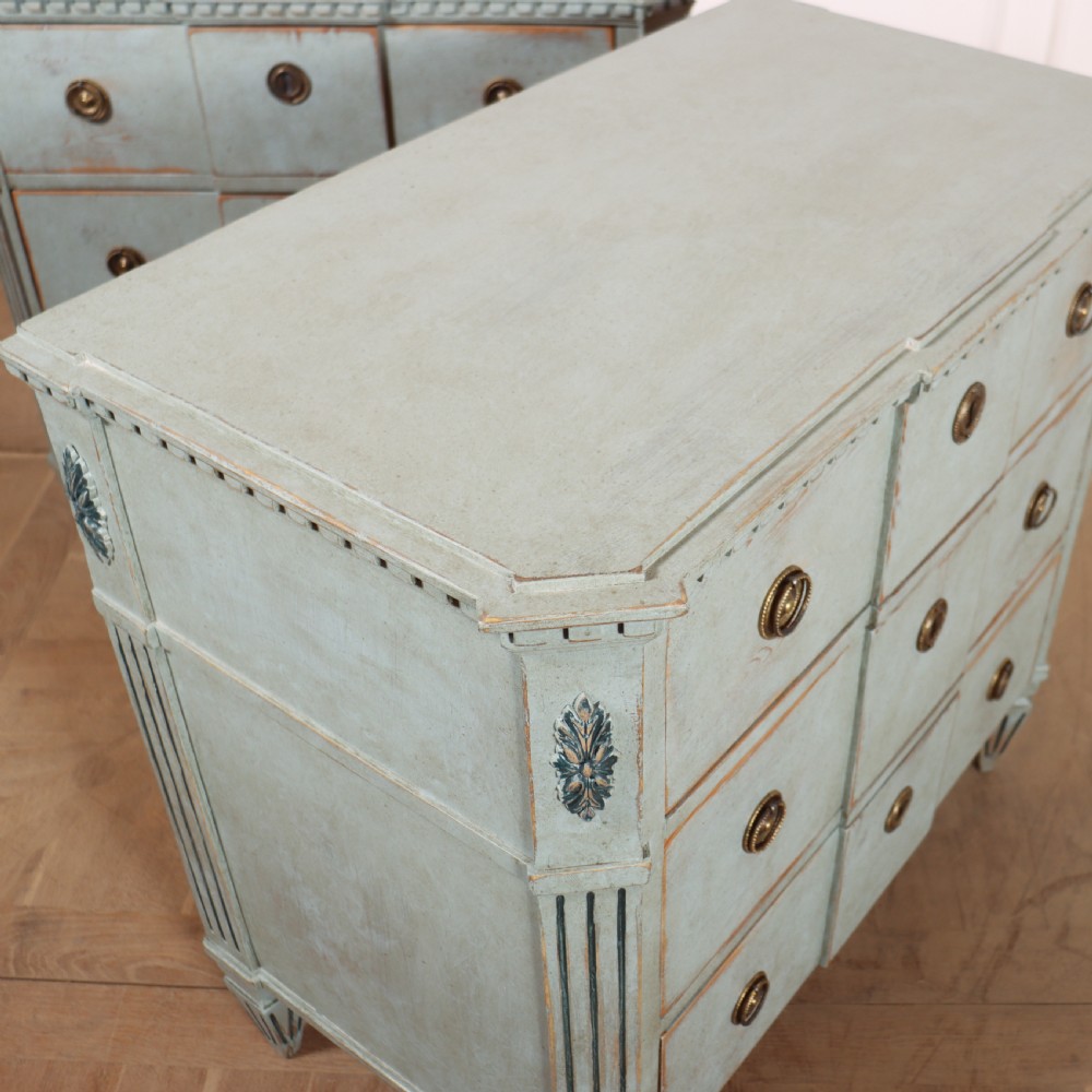 Pair of Painted Swedish Breakfront Commodes View XI