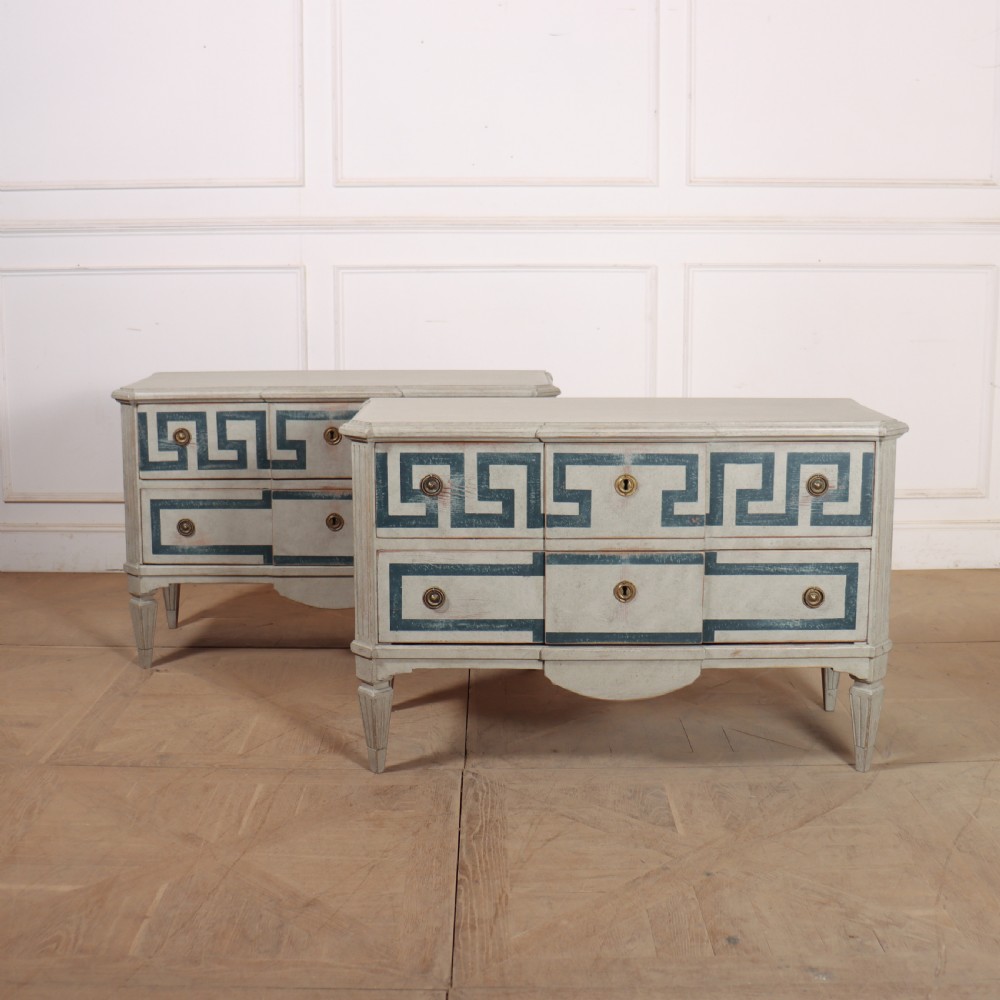 Pair of Swedish Two Drawer Commodes