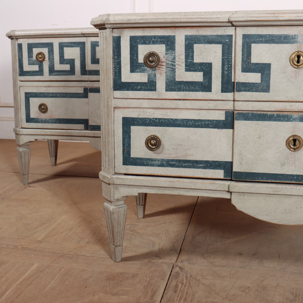 Pair of Swedish Two Drawer Commodes View V