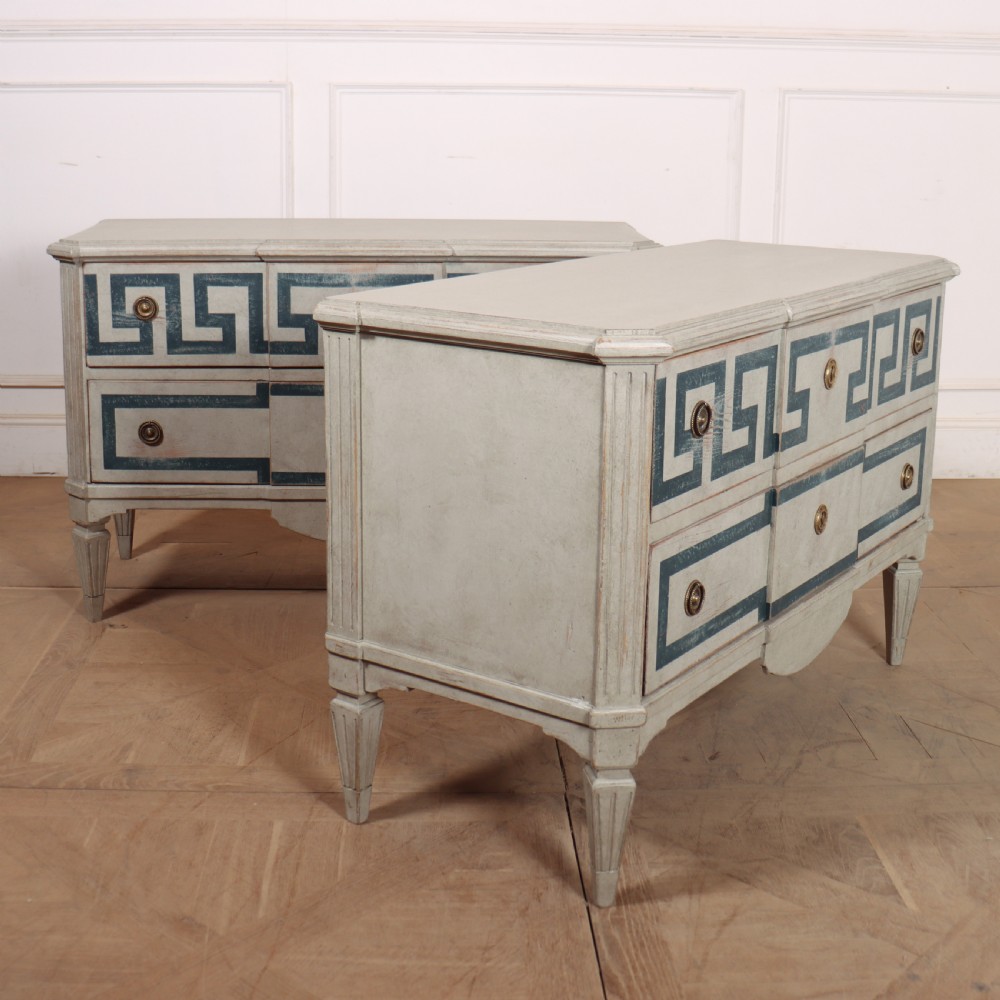 Pair of Swedish Two Drawer Commodes View X