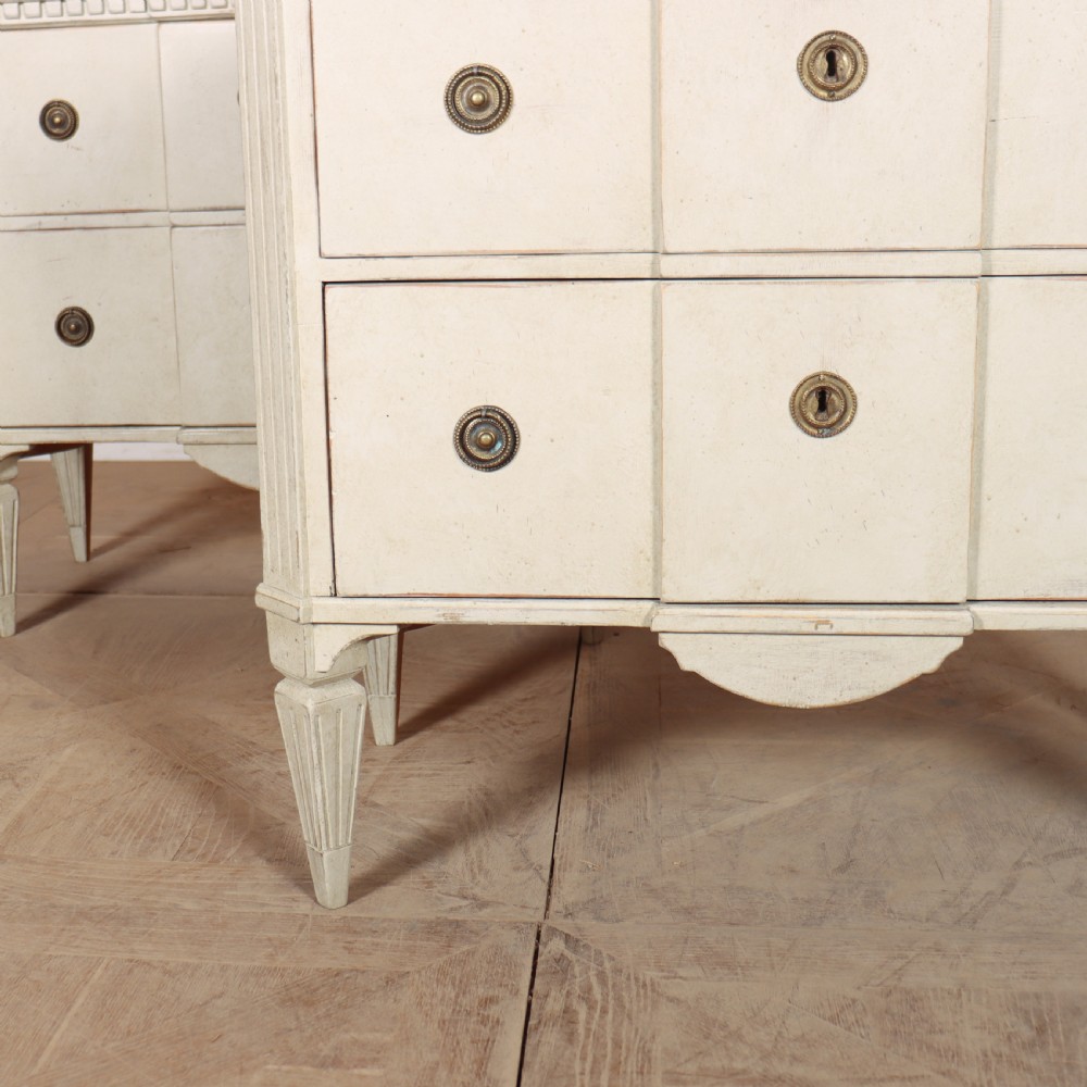 Pair of Painted Swedish Breakfront Commodes View V