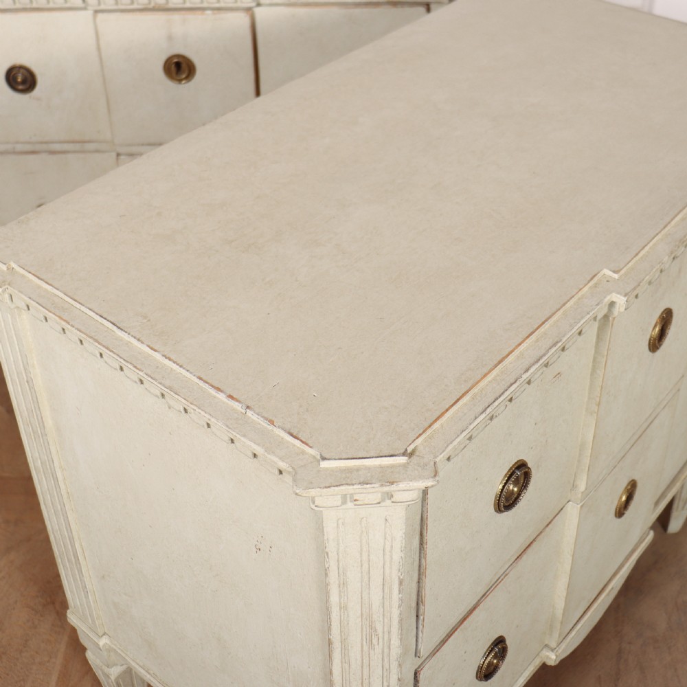 Pair of Painted Swedish Breakfront Commodes View XI
