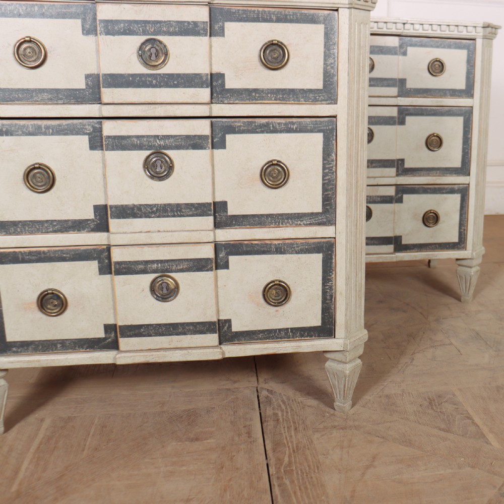 Pair of Painted Swedish Breakfront Commodes View VI