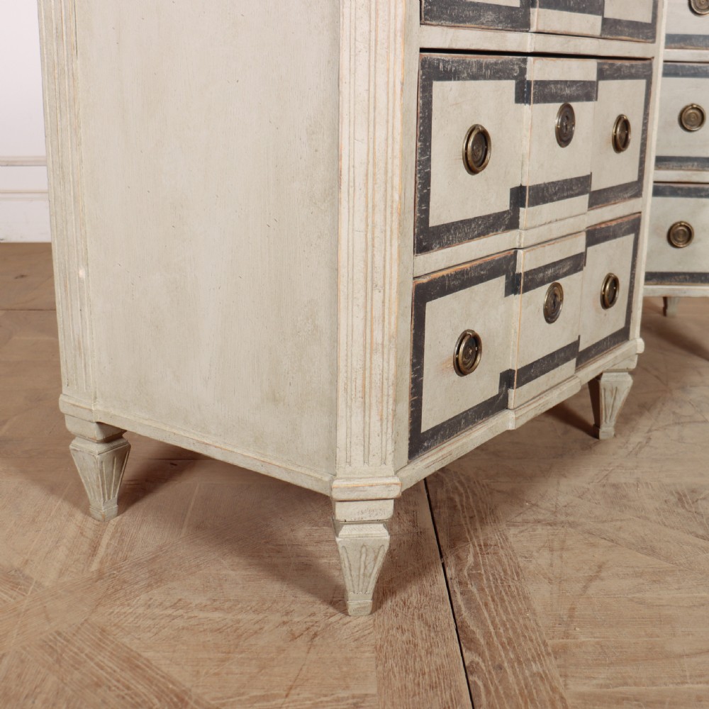 Pair of Painted Swedish Breakfront Commodes View VIII