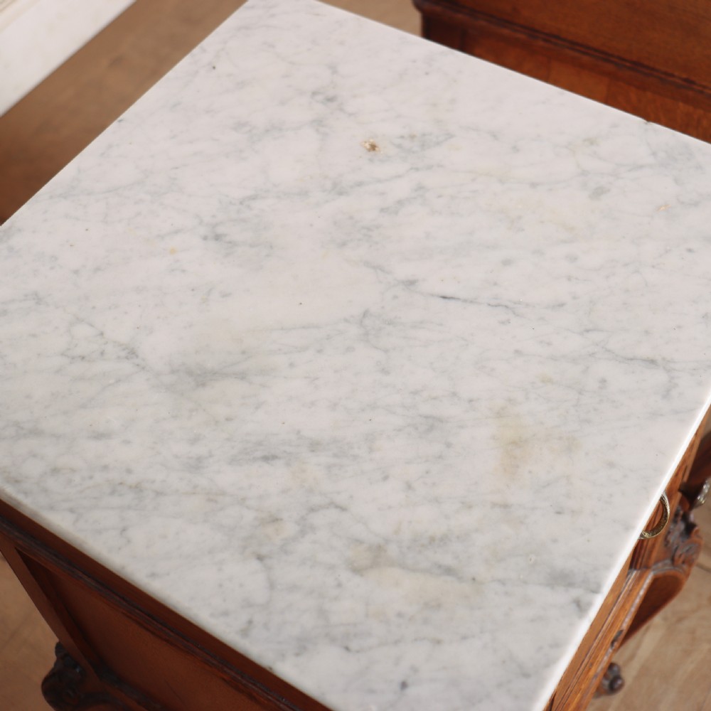 Pair of French Marble Topped Bedside Cabinets View VI