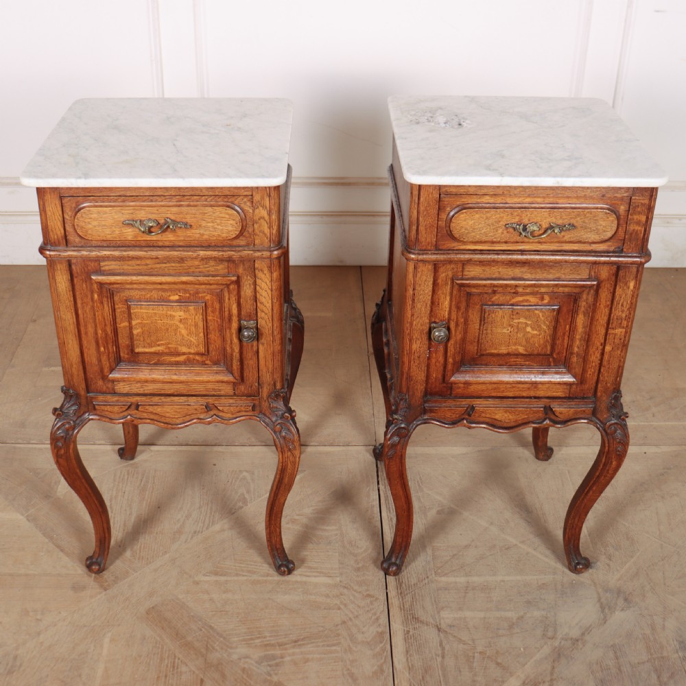 Pair of French Marble Topped Bedside Cabinets View VII