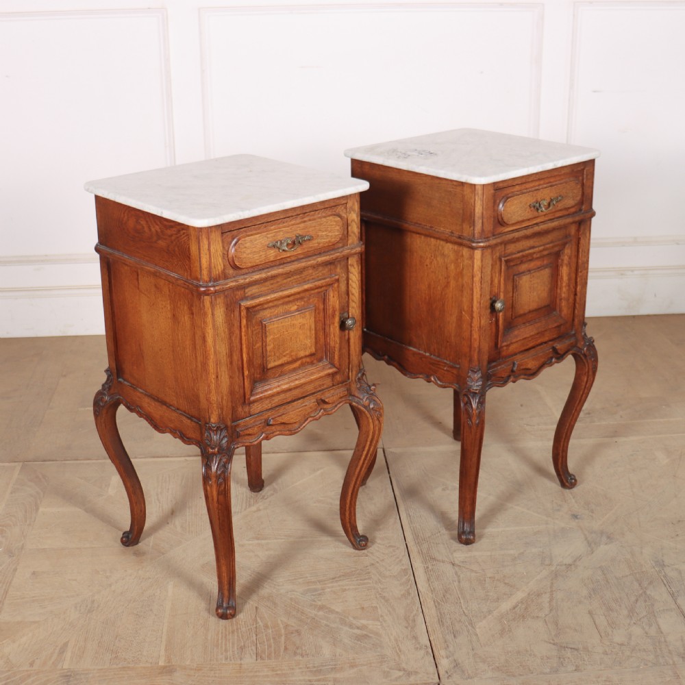 Pair of French Marble Topped Bedside Cabinets View VIII