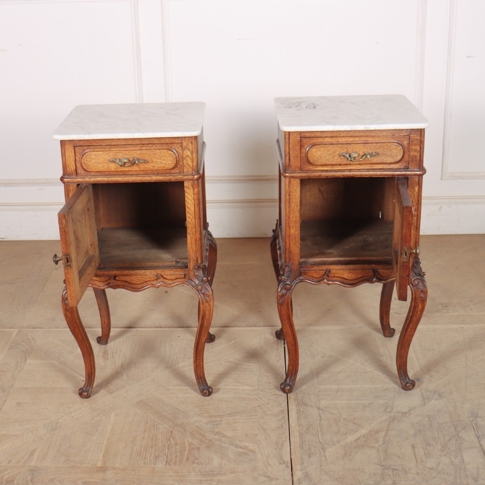 Pair of French Marble Topped Bedside Cabinets View IX