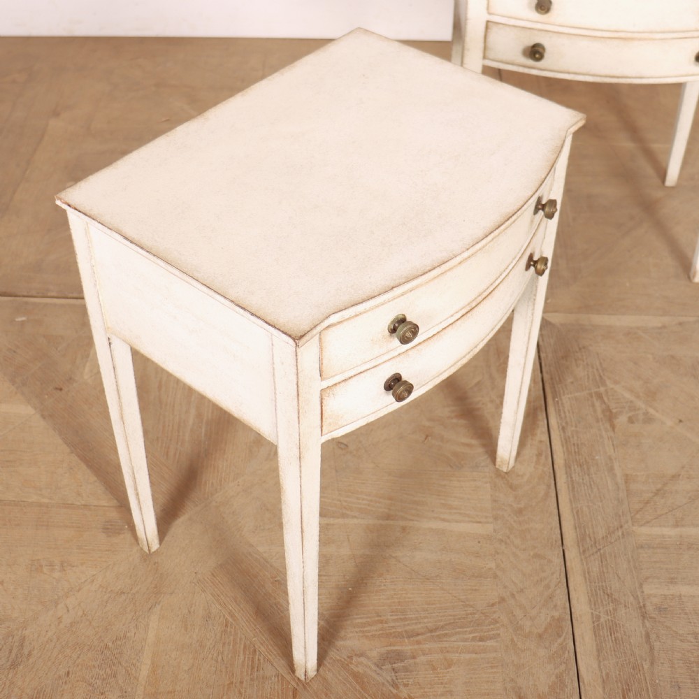 Pair of English Bow Fronted Lamp Tables View IV