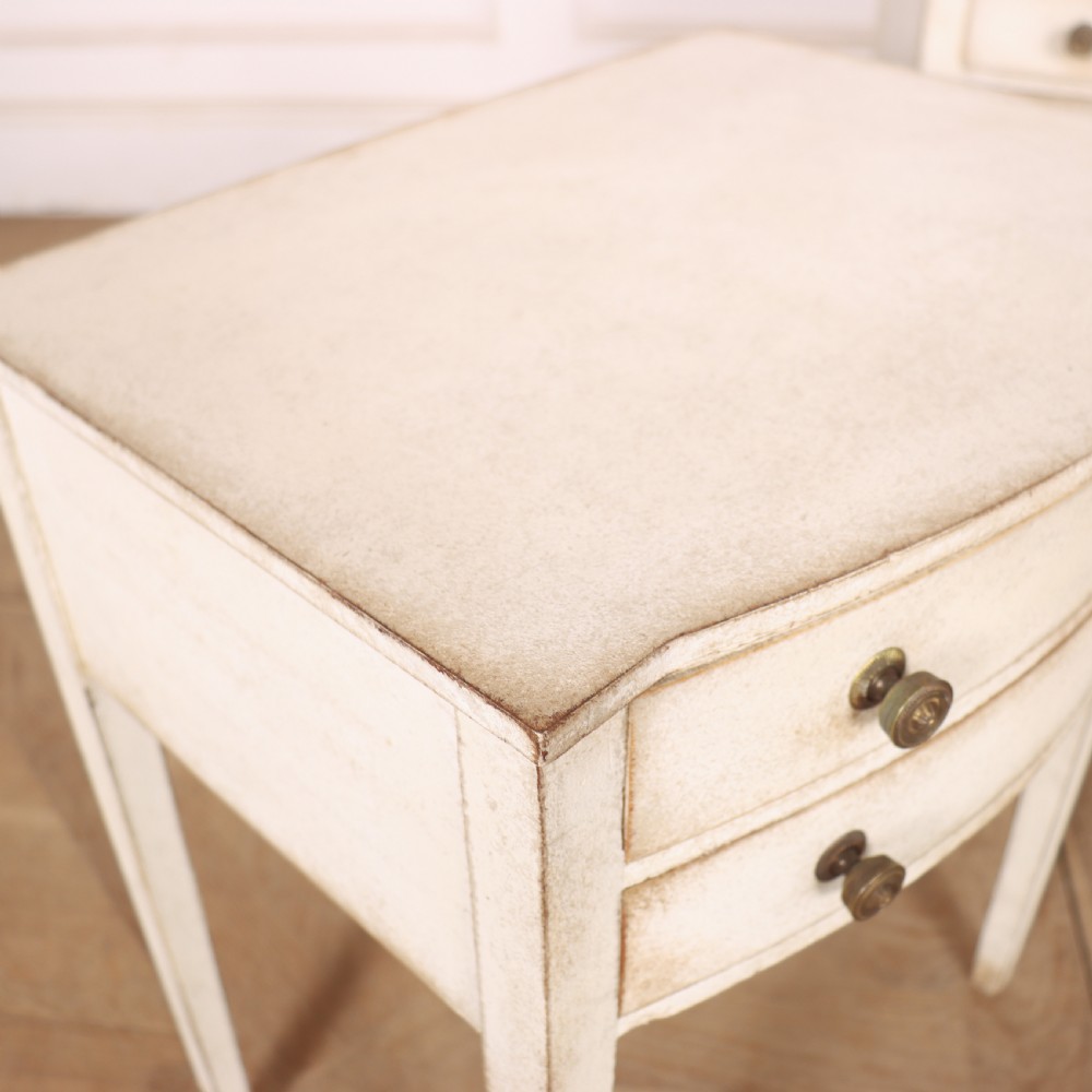 Pair of English Bow Fronted Lamp Tables View V