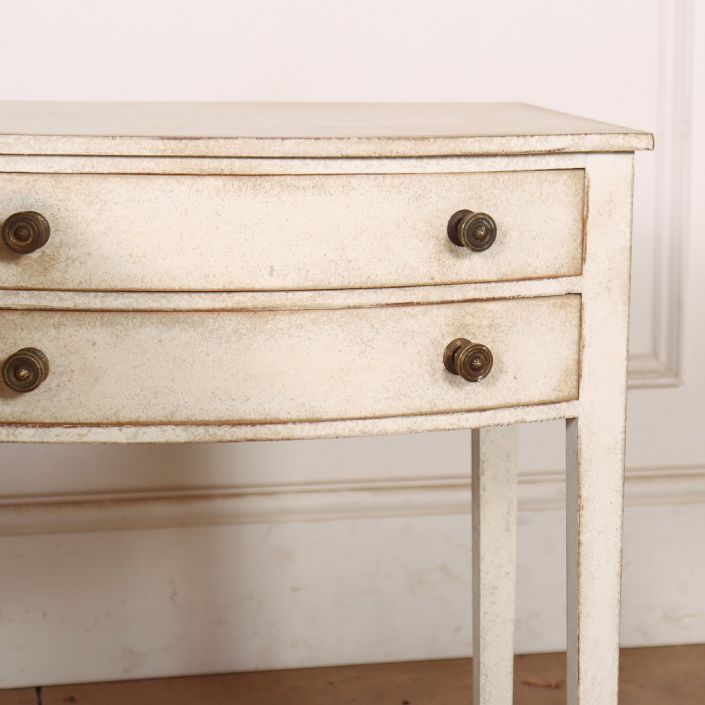 Pair of English Bow Fronted Lamp Tables View VI